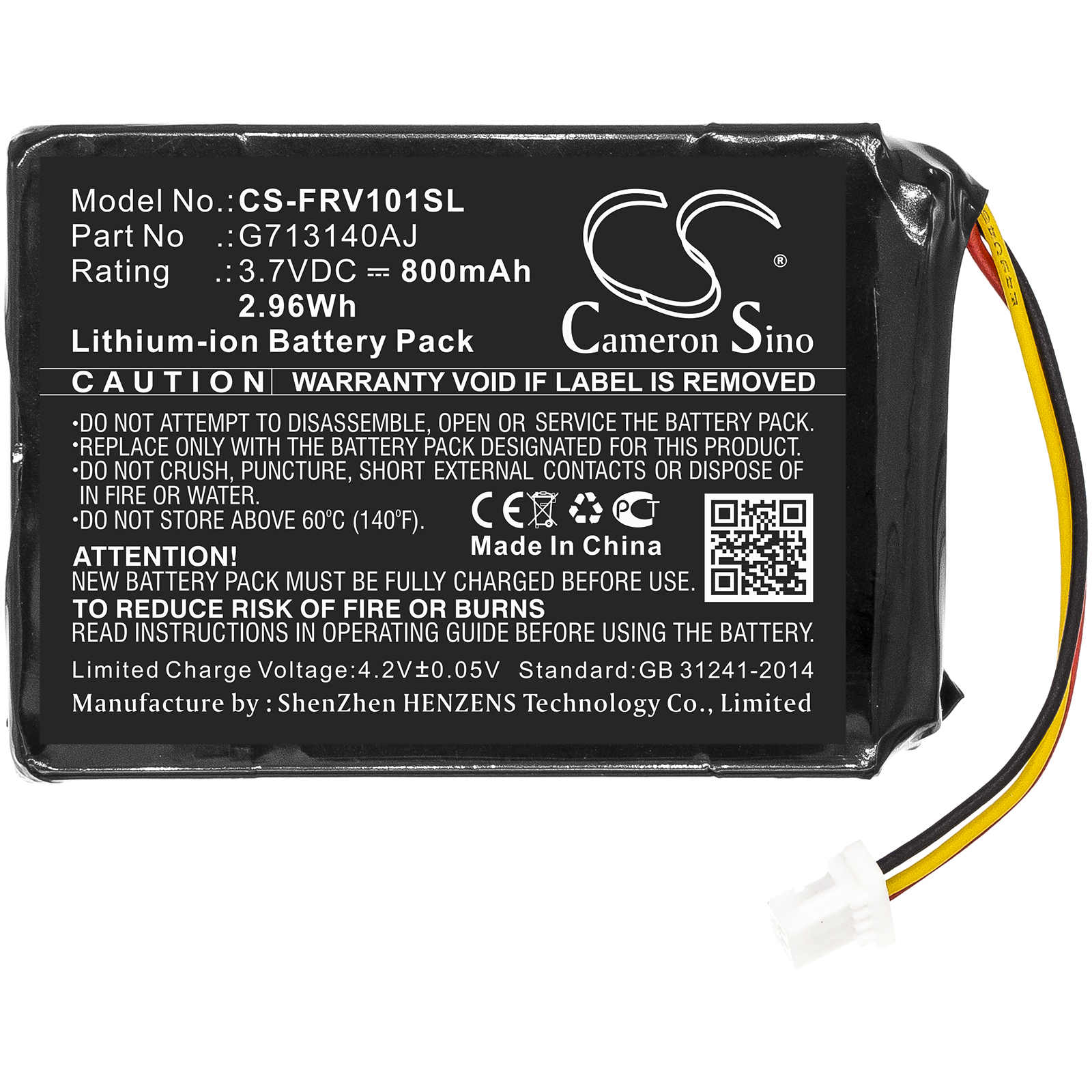 FLIR FX G713140AJ Security System Replacement Battery 800mAh