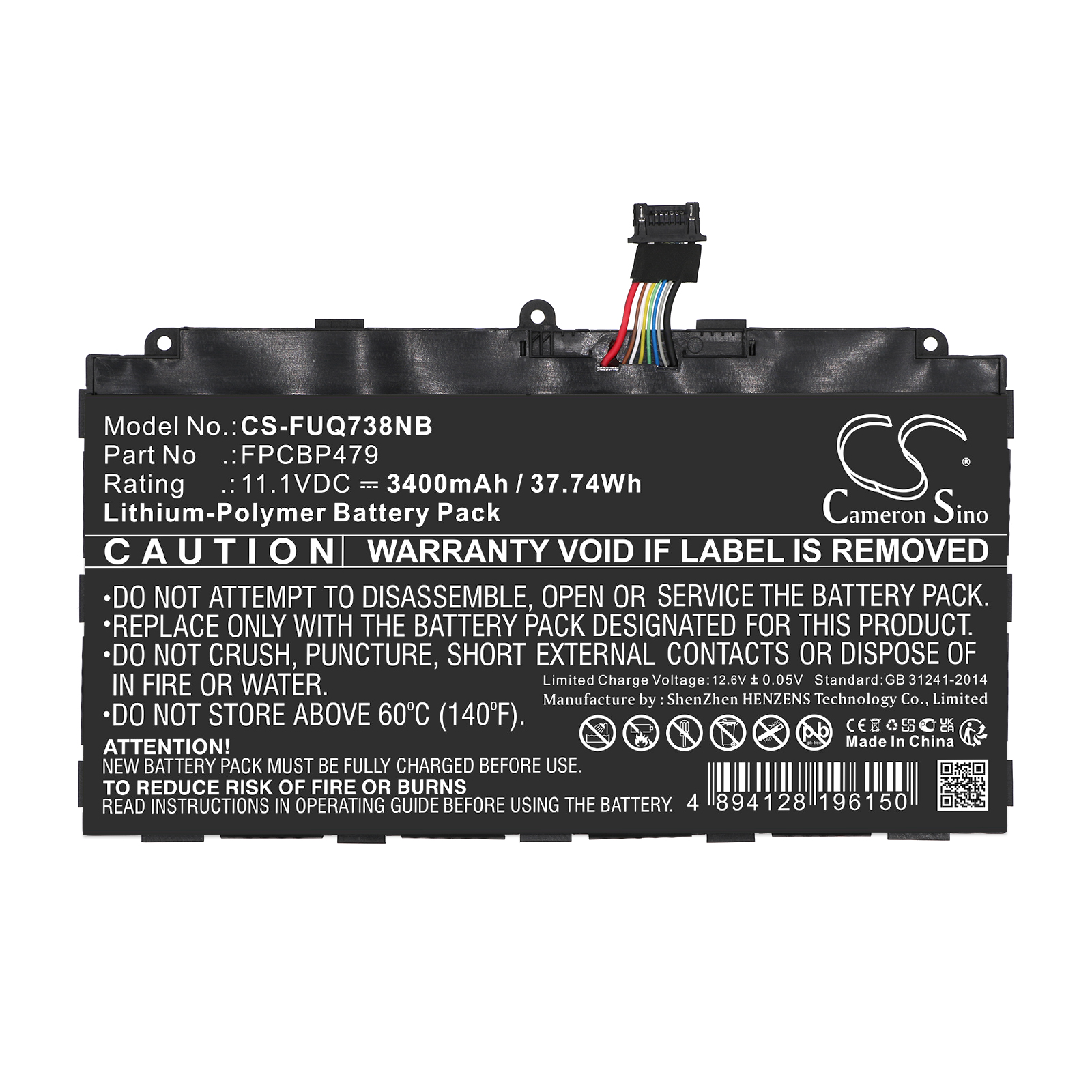 FPB0326S Fujitsu Replacement Battery 3400mAh