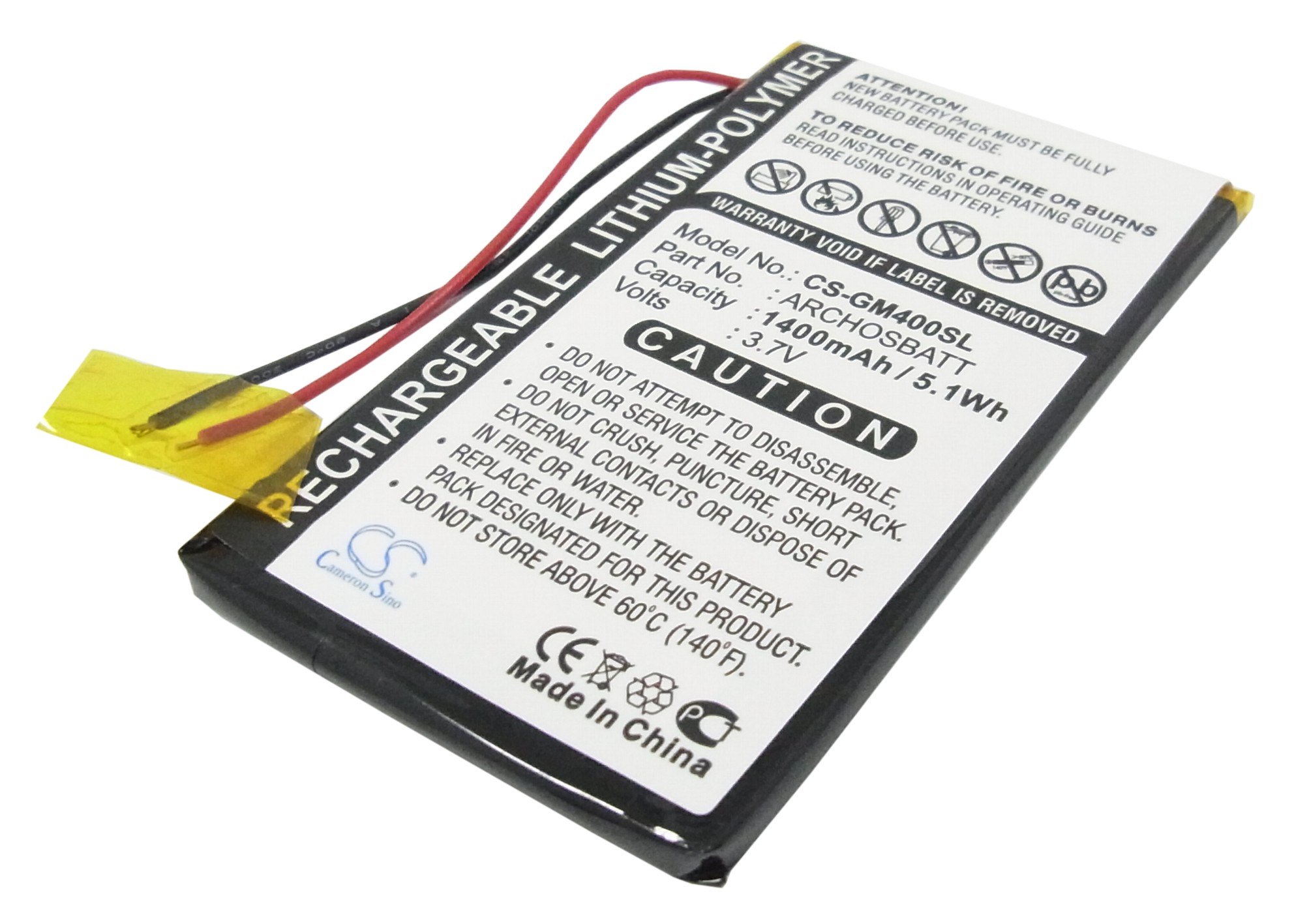 Archos Gmini 400 Gmini 402 Replacement Battery 3.7V 1400mAh