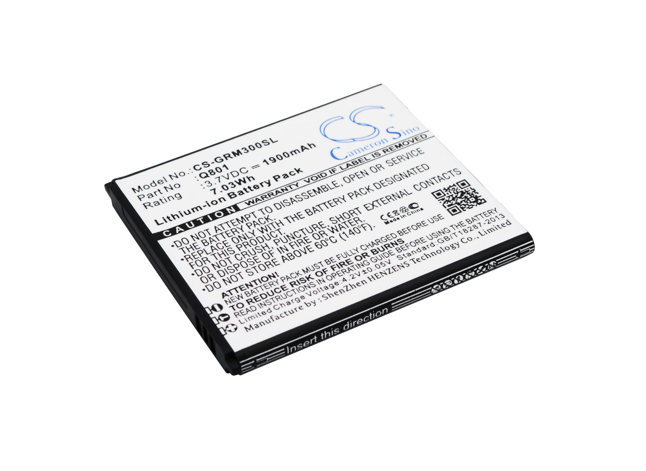 1900 MAH Green Orange GO M3 Q801 Replacement Battery 1900mAh