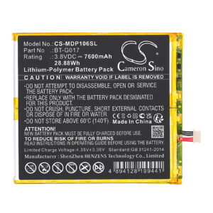Medion Lifetab P10602 BT-G017 Replacement Battery 7600mAh