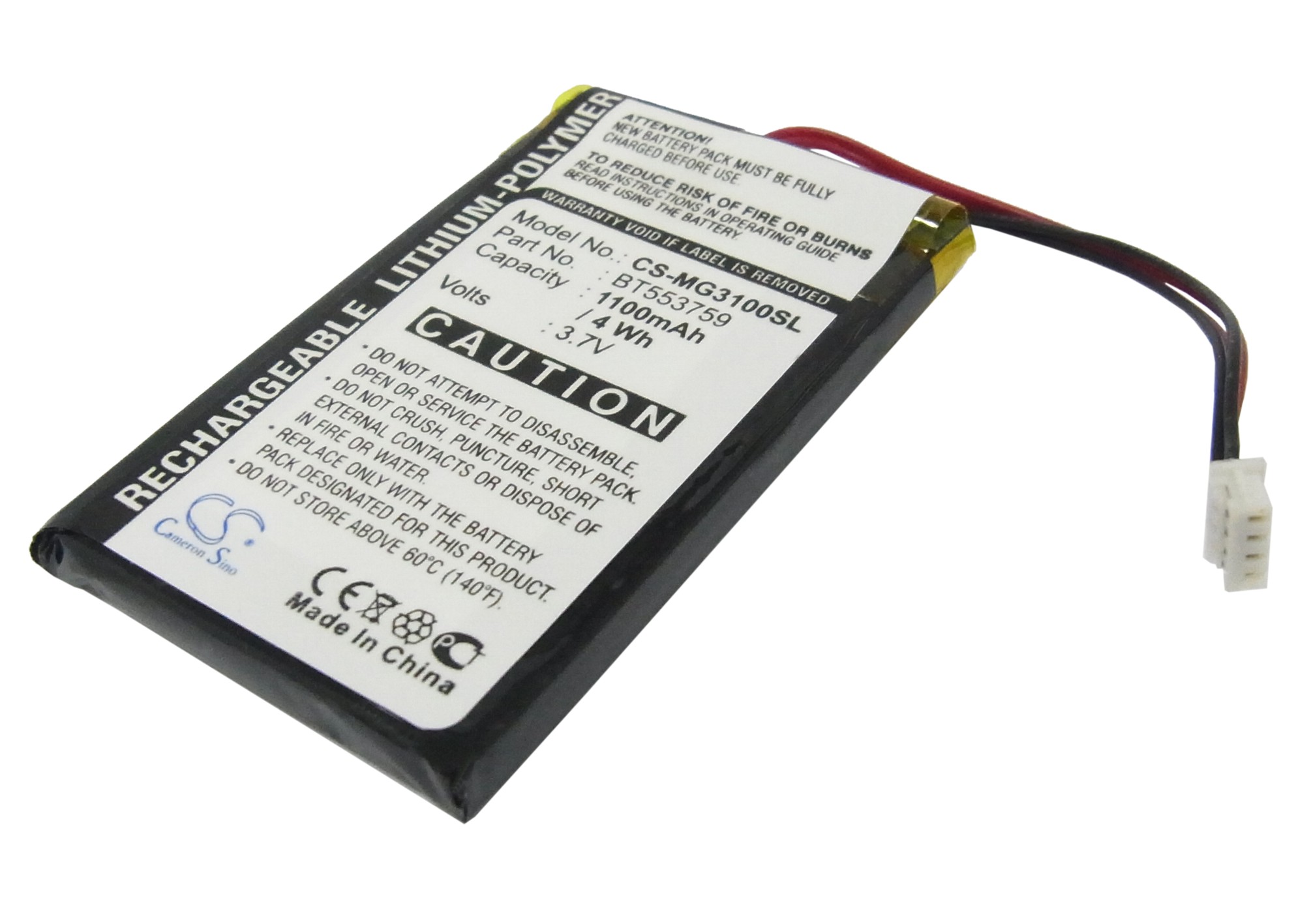 TYPHOON MYGUIDE 3100 BT553759 Replacement Battery 1100mAh