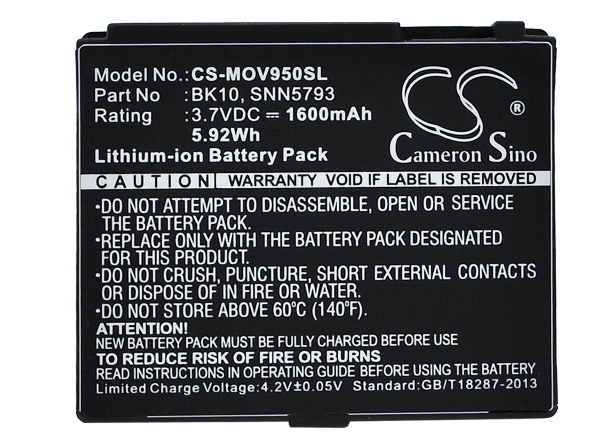 Motorola BK10 Mobile/SmartPhone Replacement Battery 1600mAh