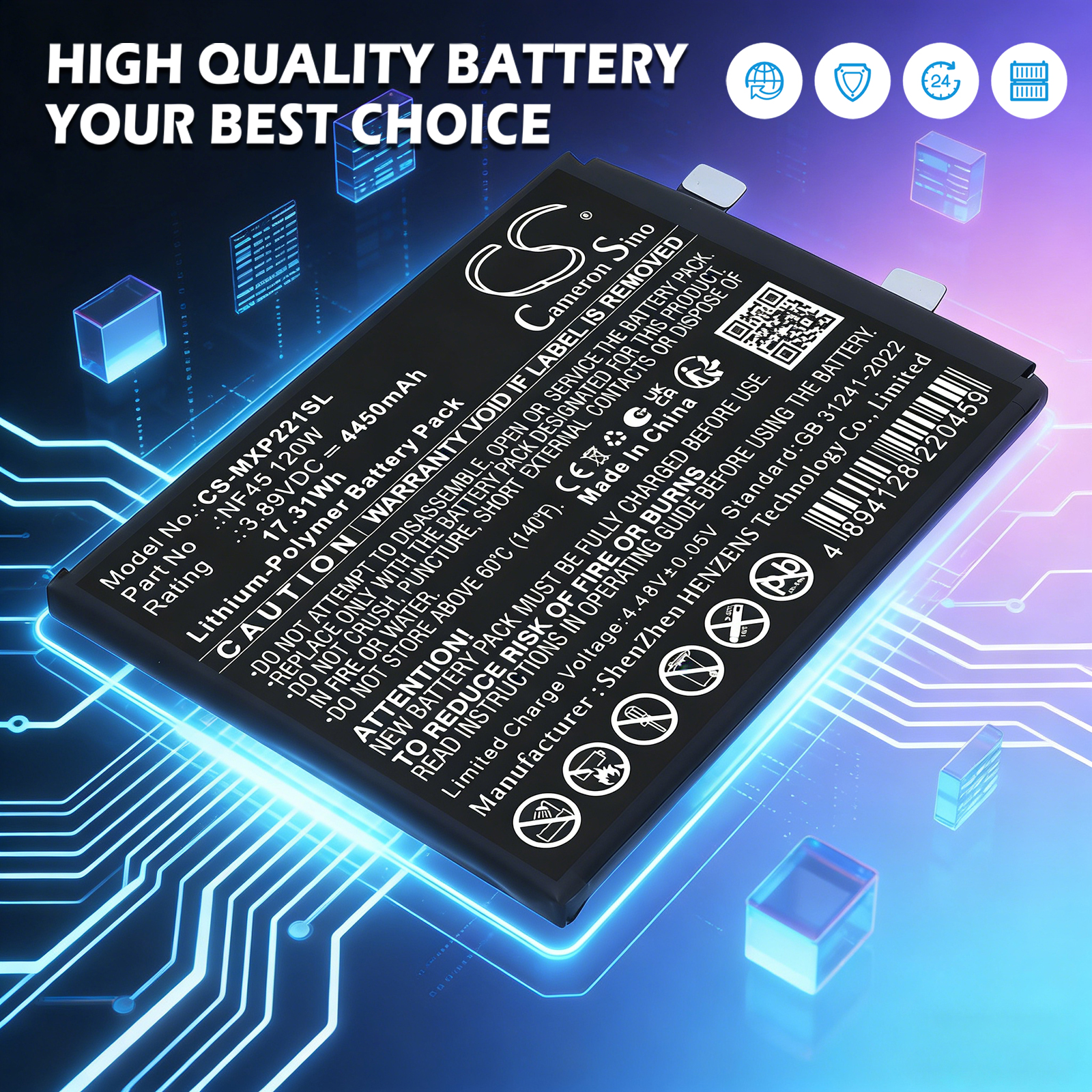 Motorola Edge 30 Ultra (120W) Replacement Battery 4450mAh