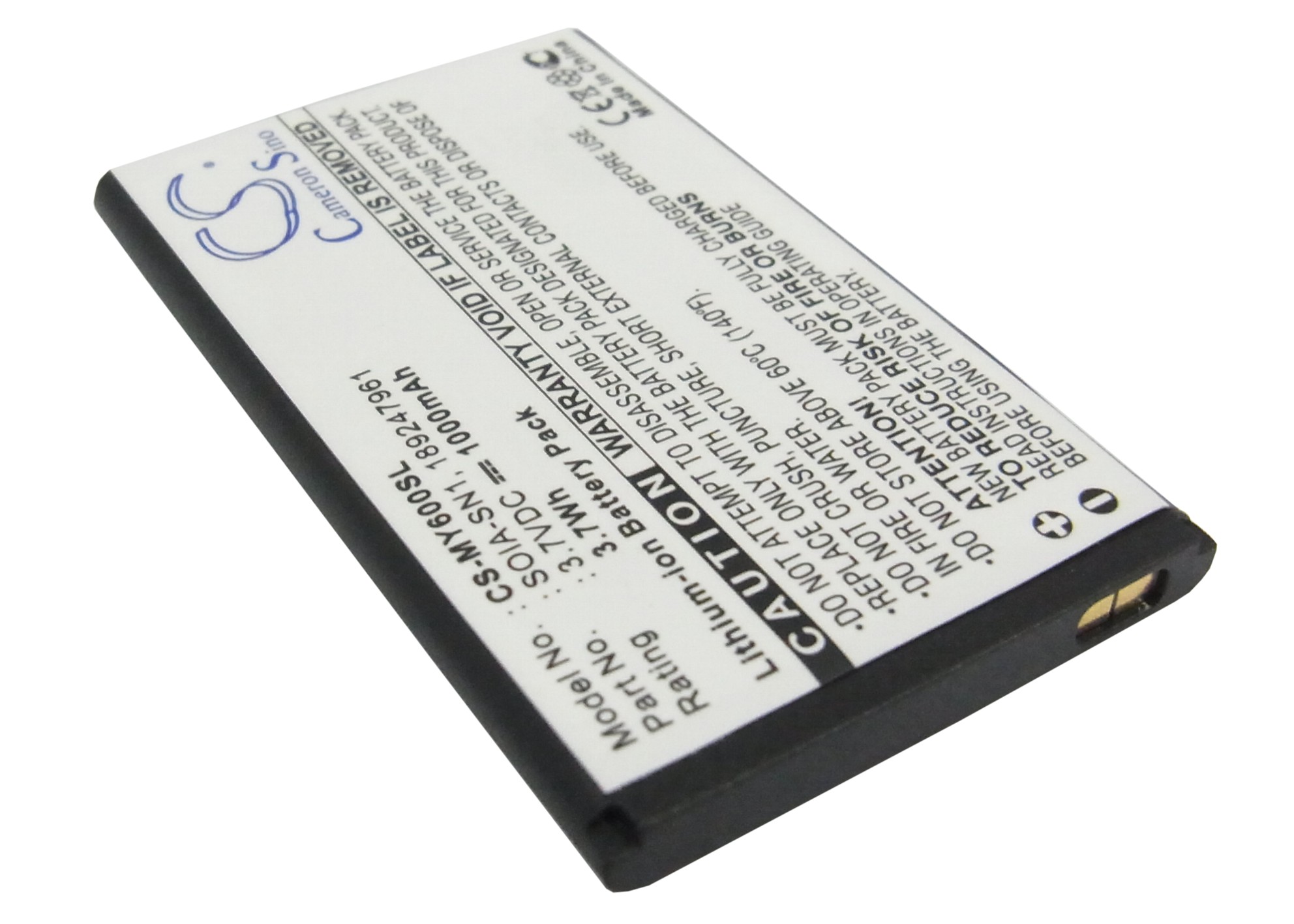1000 mAh for Sagem 189247961,252822138,SO1B-SN1,SOIA-SN1