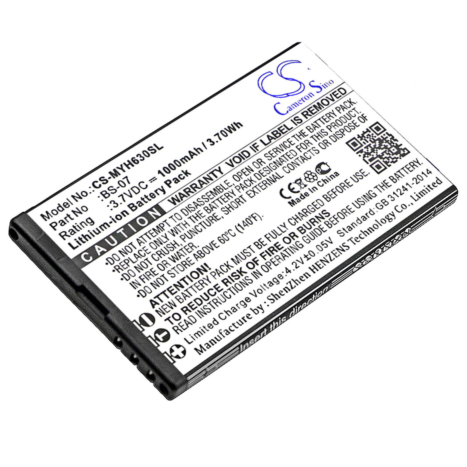 Myphone 6300 BS-07 Mobile/SmartPhone Replacement Battery 1000mAh