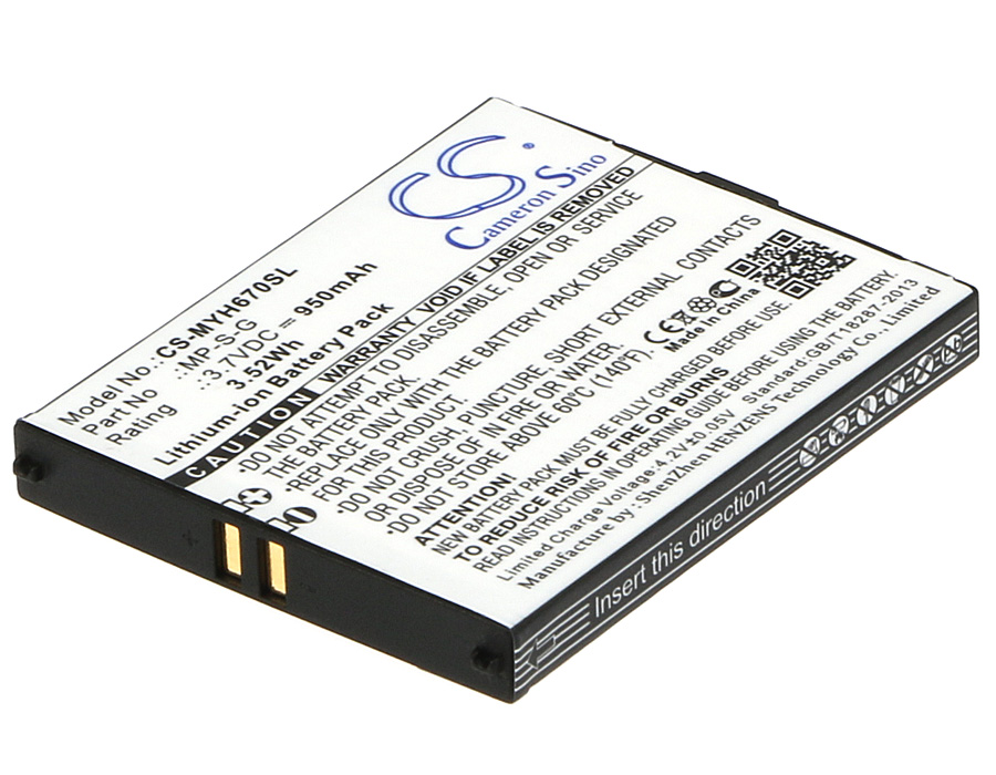 Myphone 6670 City MP-S-G Replacement Battery 950mAh
