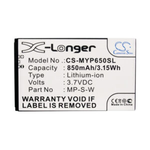 Myphone 6500 MP-S-W Mobile/SmartPhone Replacement Battery 850mAh