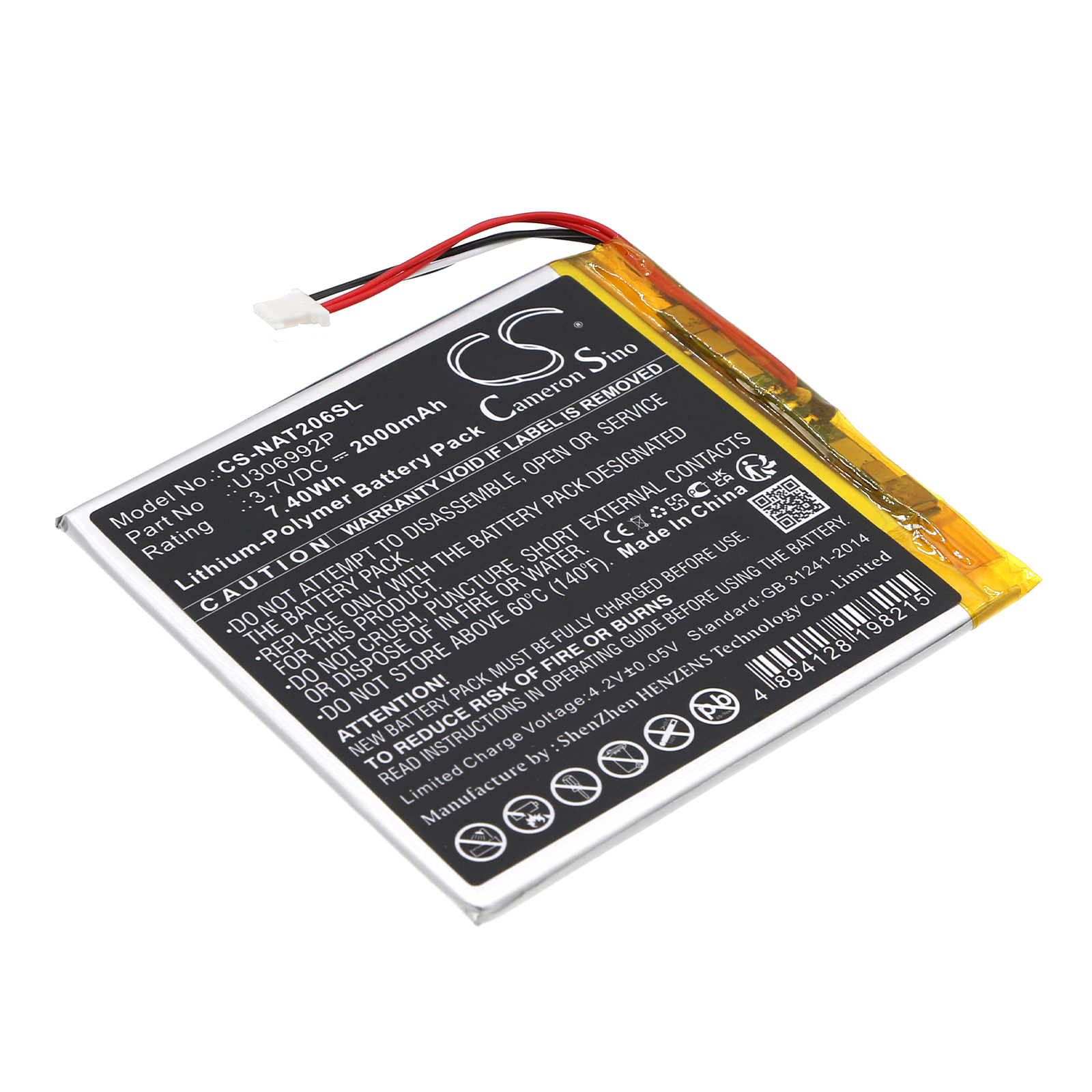 ONN 100005206 100026191 Tablet Replacement Battery 2000mAh