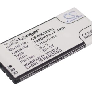 Nokia Arrow Lumia 820 Lumia 825 BP-5T Replacement Battery 1650mAh