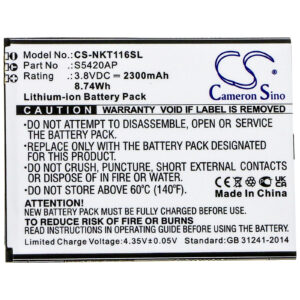Nokia C1 2019 TA-1165 S5420AP Replacement Battery 2300mAh