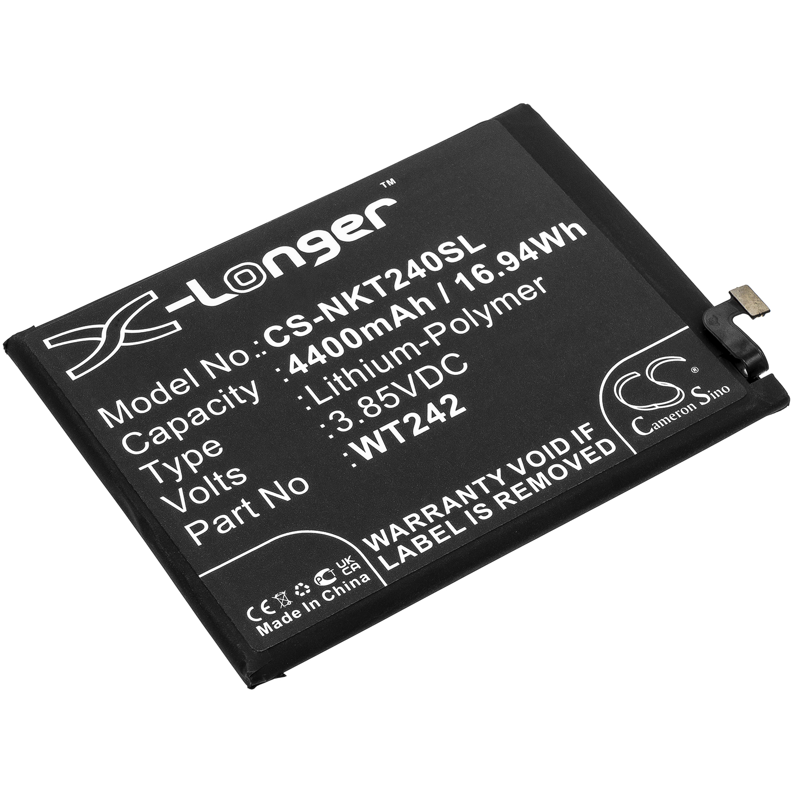 NOKIA 4400 WT242 Replacement Battery 4400mAh