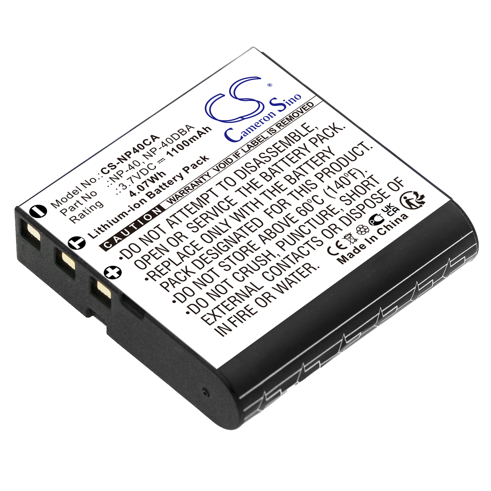 NP-40 BATTERY Agfa Replacement Battery 3.7V 1100mAh