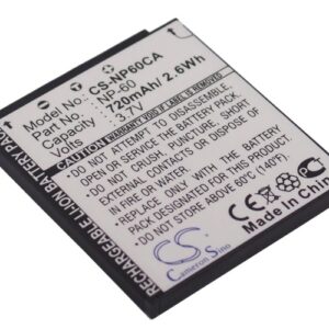 Casio NP-60 Digital Camera Replacement Battery 720mAh