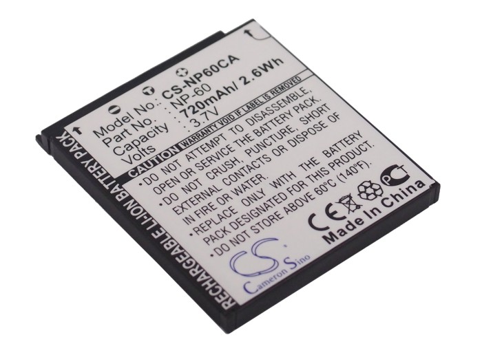 Casio NP-60 Digital Camera Replacement Battery 720mAh