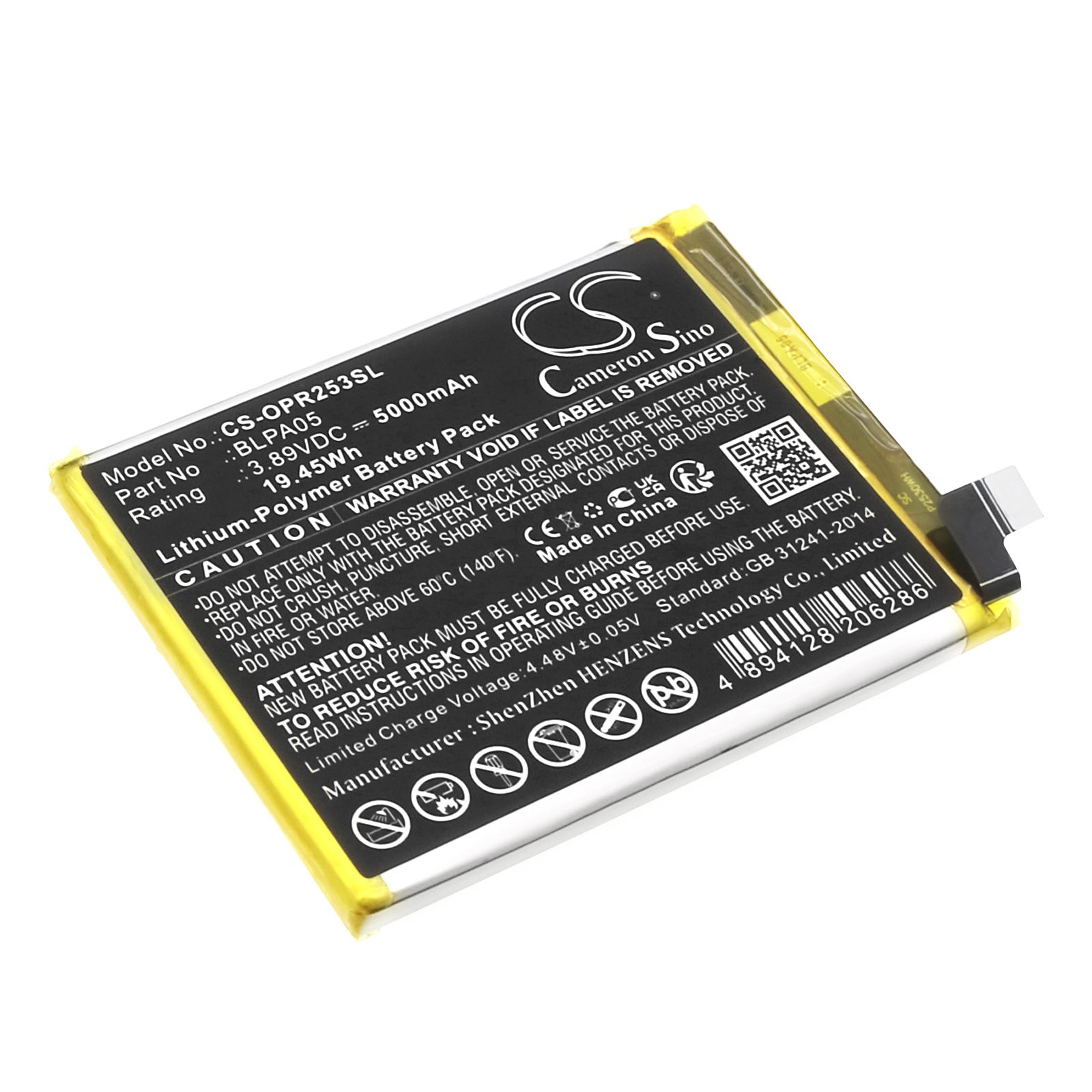 BLPA05 OPPO CPH2531 Reno 10 5G Replacement Battery 5000mAh