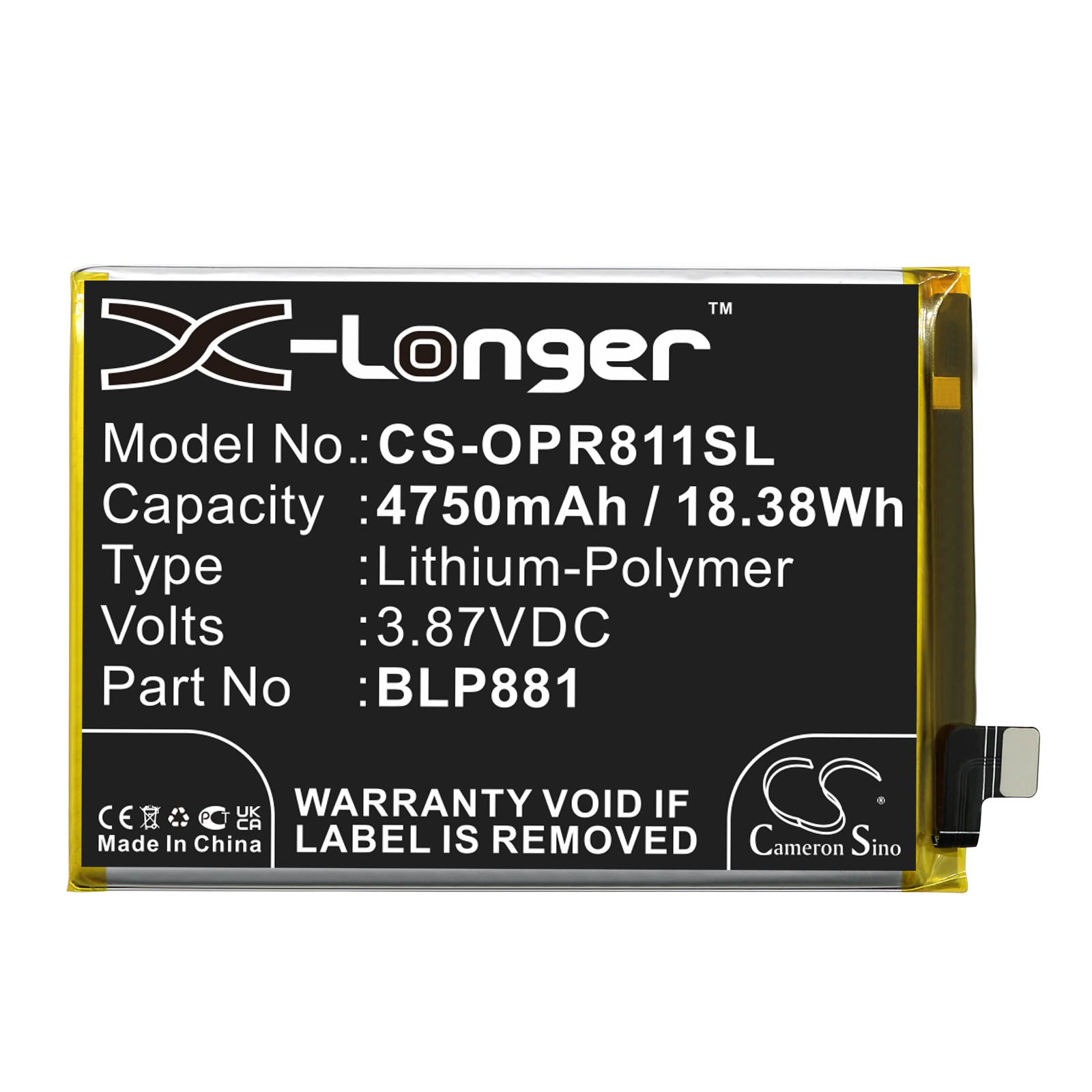 BLP881 OPPO Reno 4SE Reno 5K Reno K9 Replacement Battery