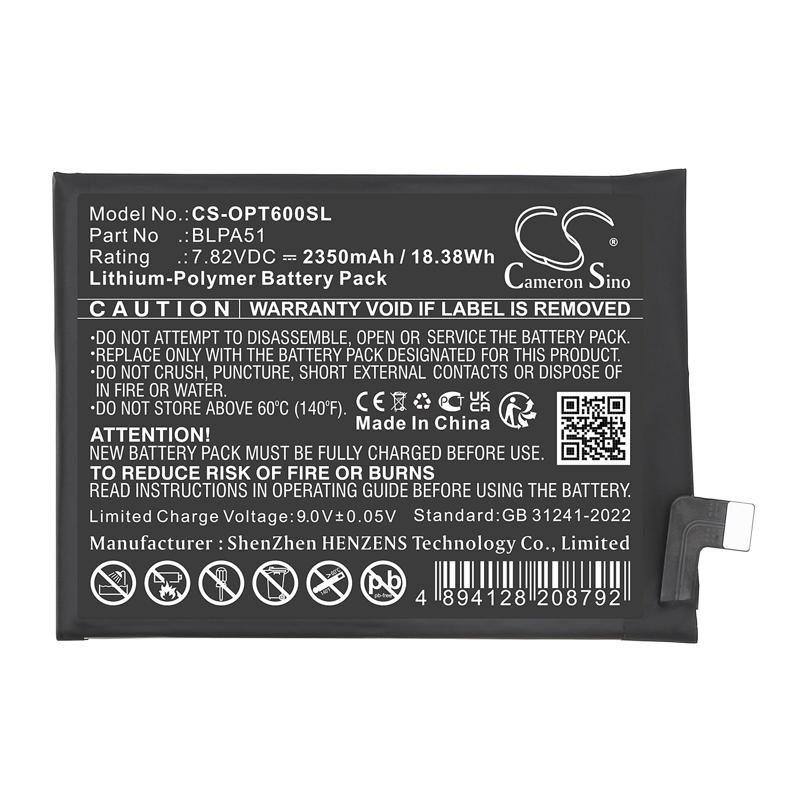 OPPO Realme GT 6T BLPA51 Realme BLPA51 Replacement Battery 2650mAh