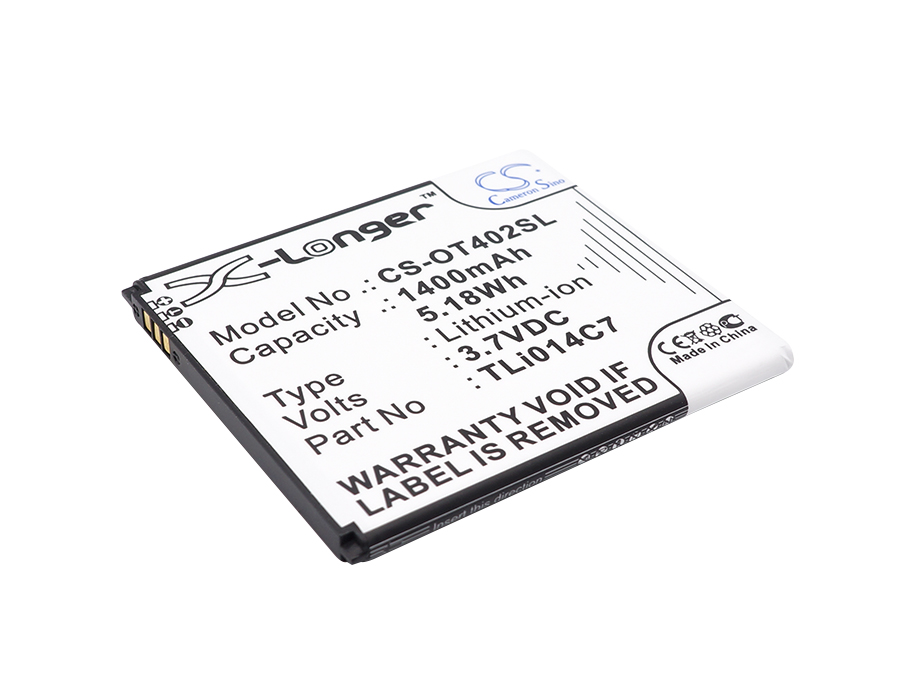 Alcatel One Touch Pixi First Replacement Battery 1400mAh