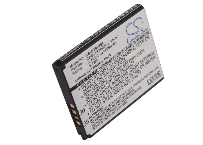 Alcatel One Touch 906 OT-906 Replacement Battery 1000mAh