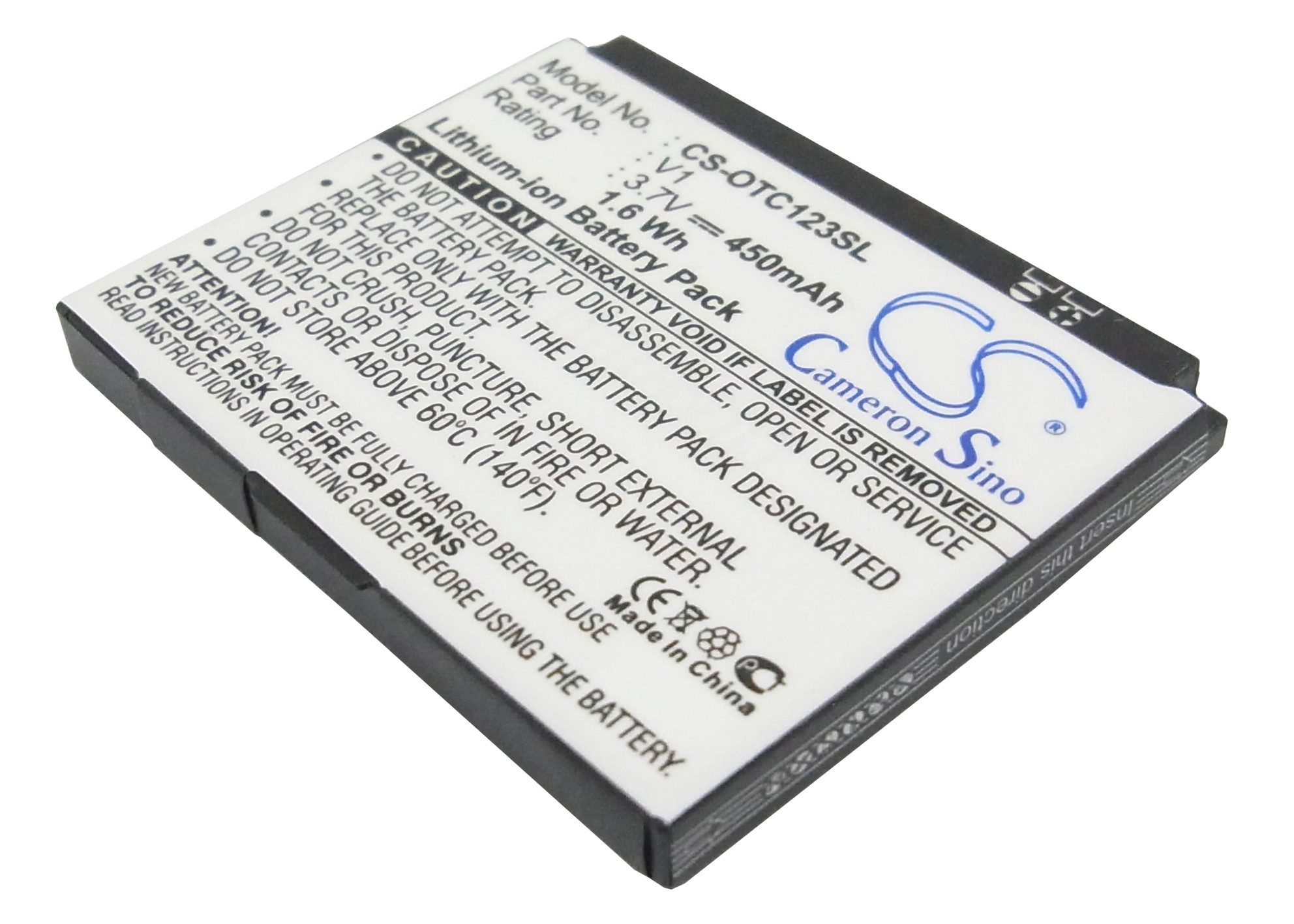 Alcatel OT-C123 V1 Replacement Battery 450mAh