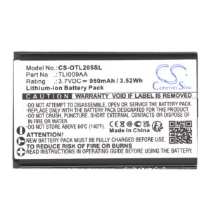 Alcatel One Touch 2053 OT-2038X Replacement Battery 950mAh
