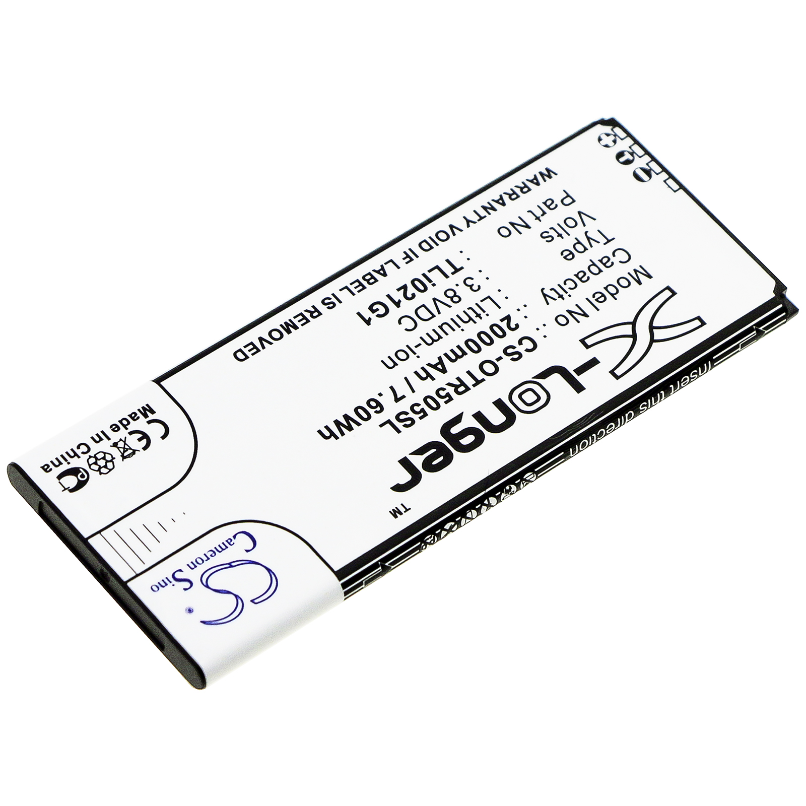 2000mAh Replacement Battery for Alcatel Insight 5005R, TLi021G1