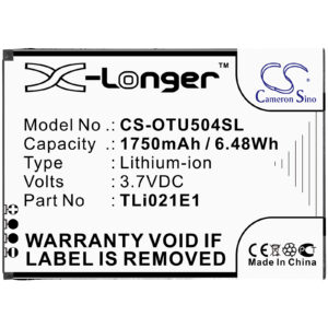 Alcatel OT-5047U U5 HD Replacement Battery 1750mAh