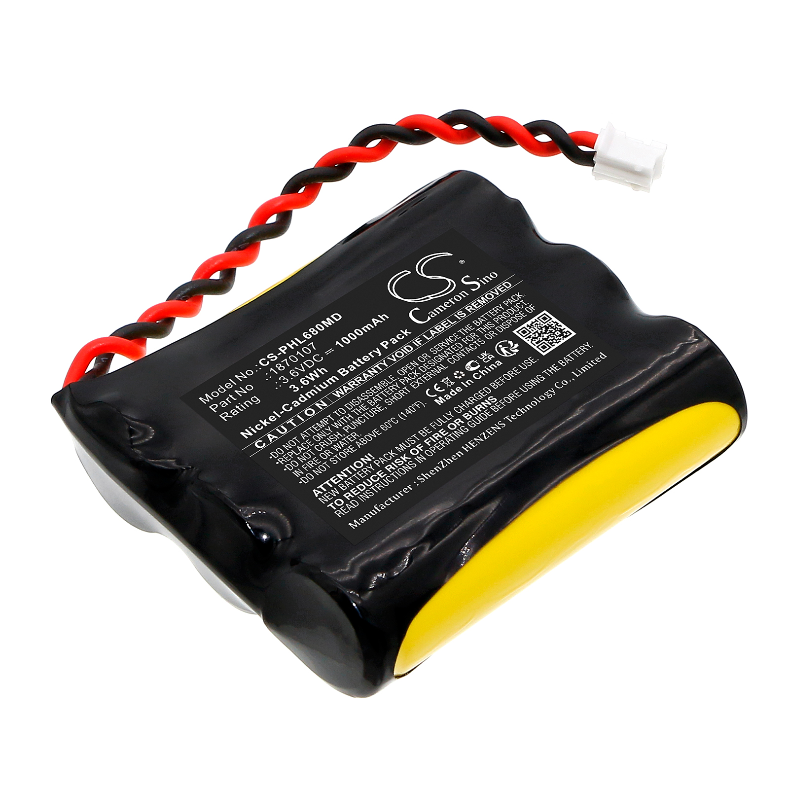 Philips 1870107 AMED0151 B11602 Replacement Battery 1000mAh