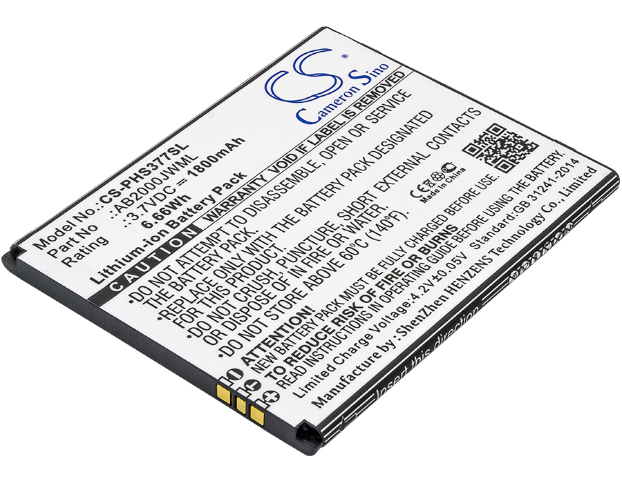 Philips CTS337 Xenium S337 AB2000JWML Replacement Battery 1800mAh