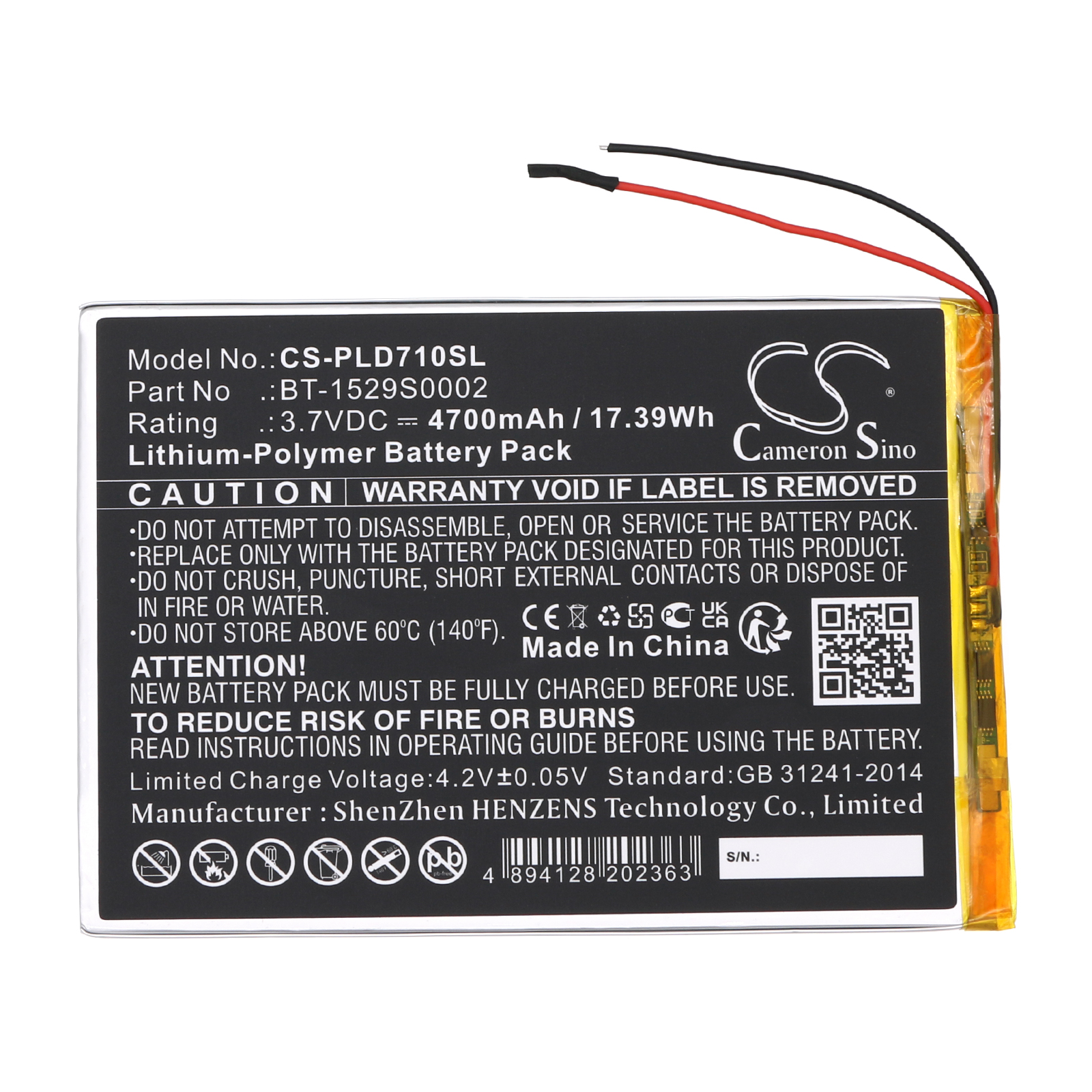 Polaroid BT-1529S0002 Tablet Replacement Battery 4700mAh