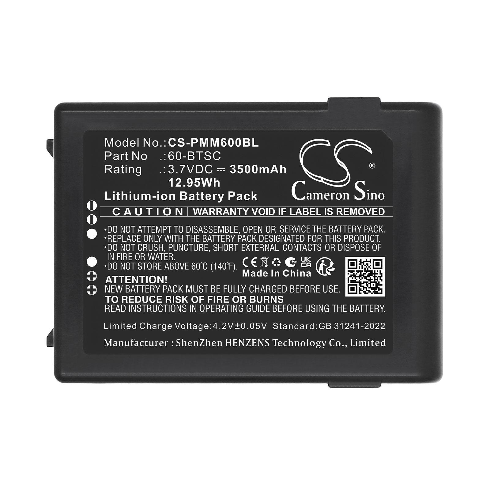3500mAh Replacement Battery for Point Mobile PM60, 60-BTSC
