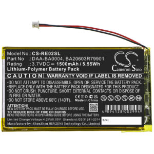Creative DAP-HD0014 Labs Nomad Jukebox ZenTouch Replacement Battery 1500mAh