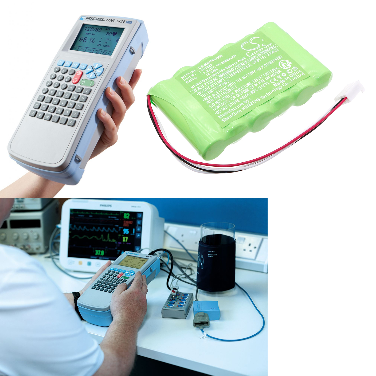 Rigel Uni-Sim Vital Signs Simulator Replacement Battery