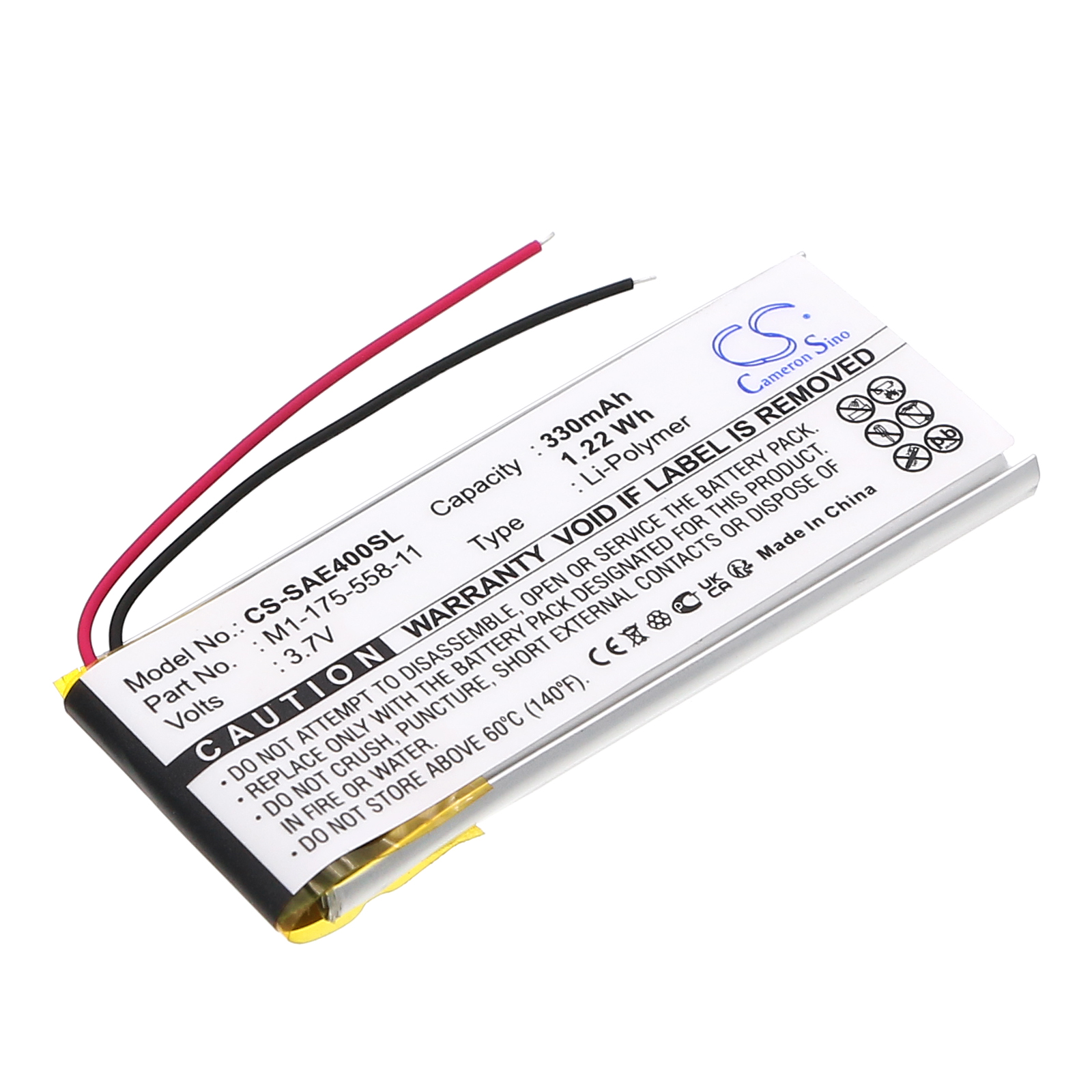Sony 1-175-558-11 MP3 Player Replacement Battery 330mAh