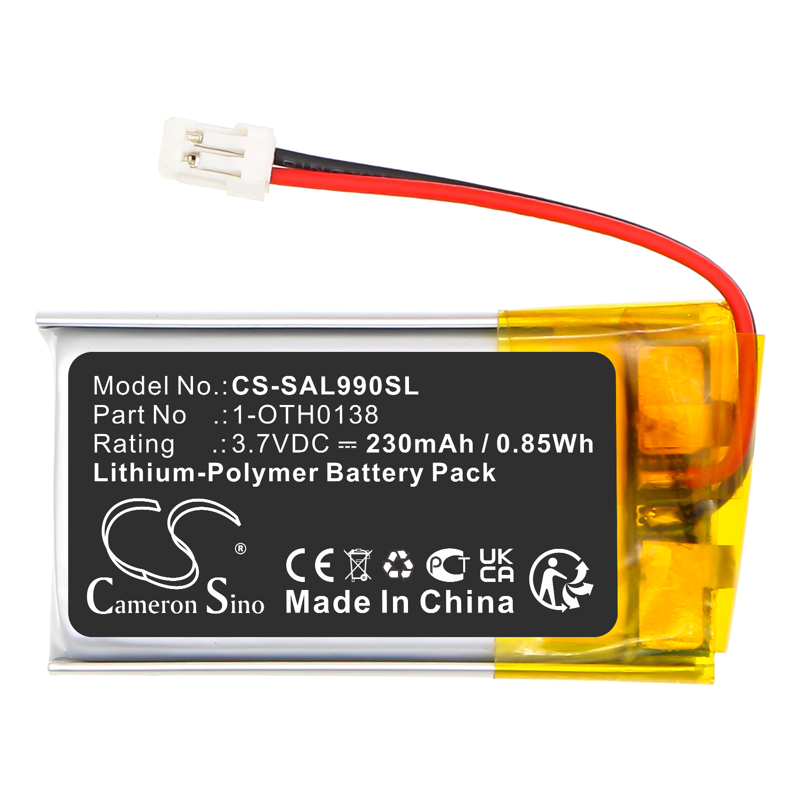Samson AirLine 88 AirLine 99M Replacement Battery 230mAh