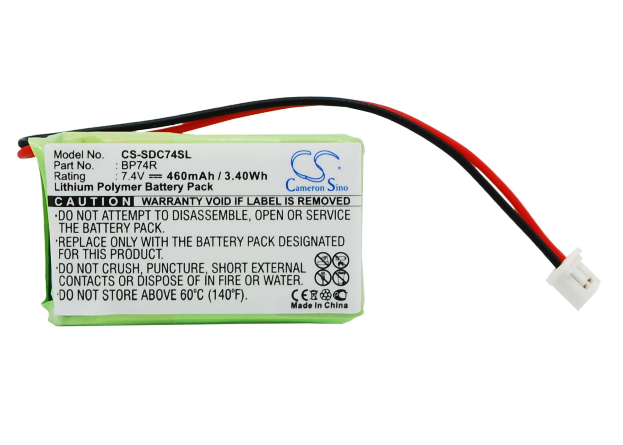 Dogtra BP74R Dog Collar Replacement Battery 7.4V 460mAh