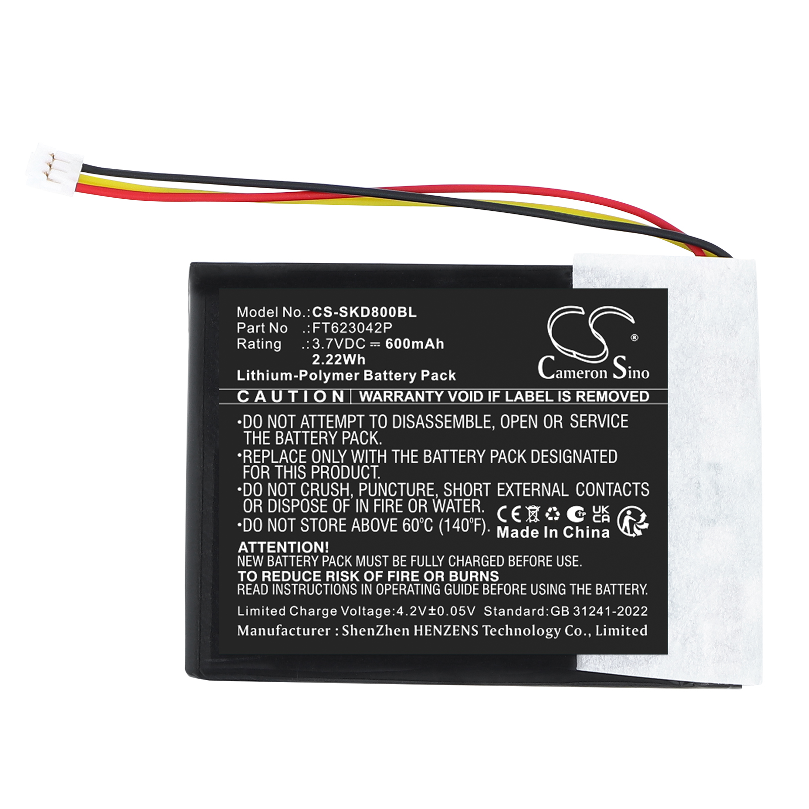 Socket Mobile D800 D840 D860 Replacement Battery 600mAh