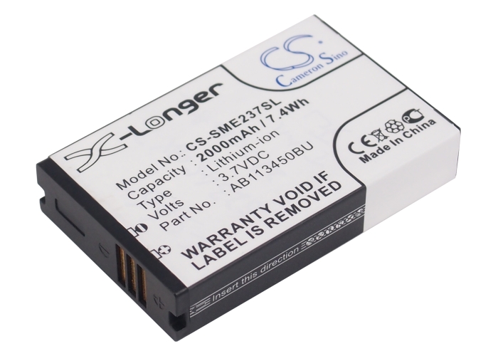Samsung E2370 Solid GT-E2370 Replacement Battery 2000mAh
