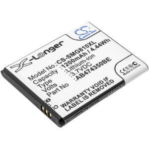 Samsung B5722 Duos BT-B7732 Galaxy 5 Galaxy Europa Replacement Battery 1200mAh
