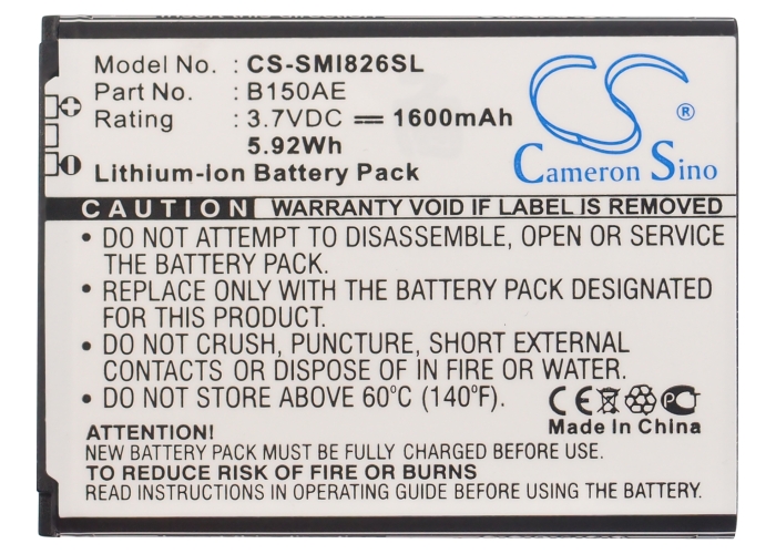 Samsung B150AC Mobile/SmartPhone Replacement Battery 1600mAh