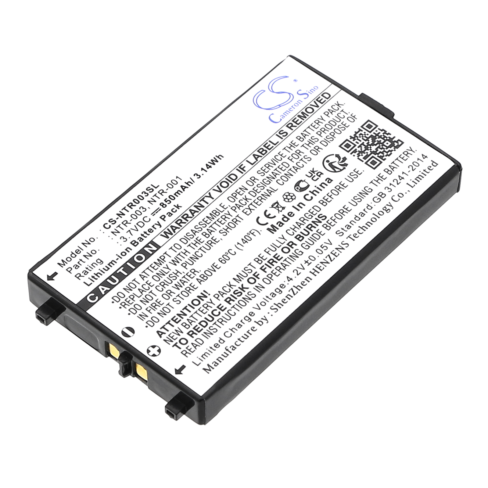 Nintendo AGS-003 AGS-101 Replacement Battery 3.7V 850mAh