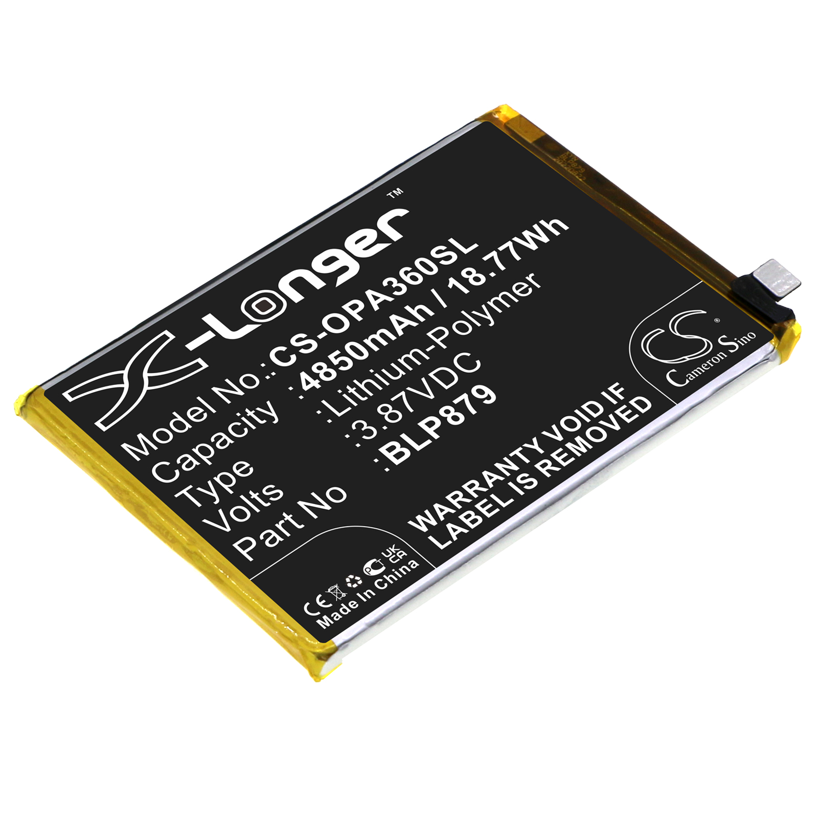OPPO BLP879 A36 PESM10 Replacement Battery 4850mAh