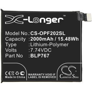 OPPO CPH2025 Find X2 Pro Find X2 Pro 5G OPG01 Replacement Battery 2000mAh