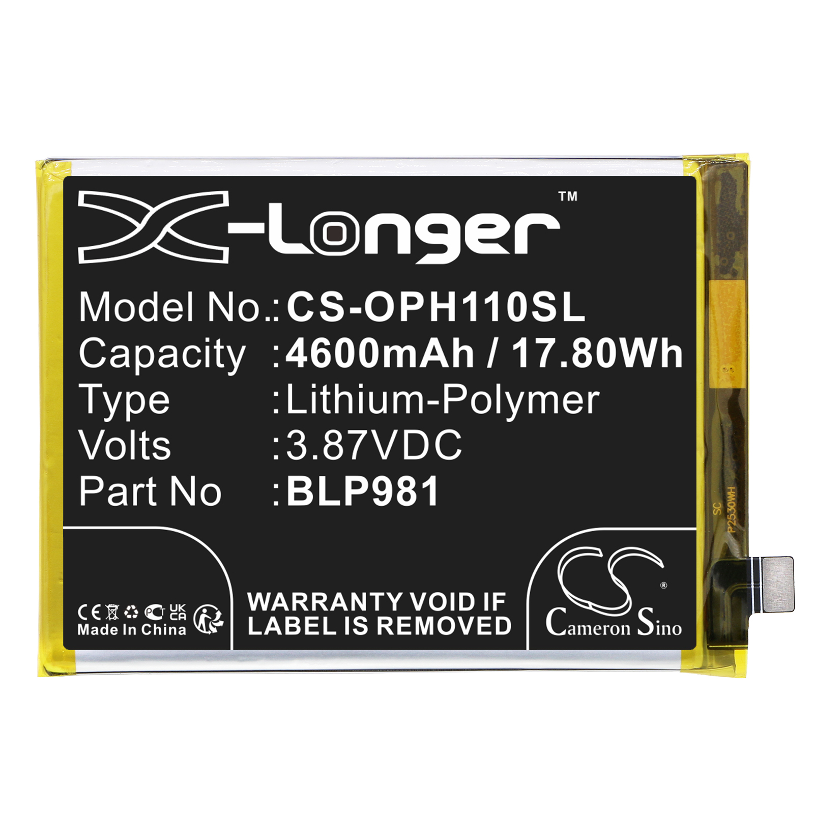OPPO A1 Pro PHQ110 BLP981 Replacement Battery 4600mAh