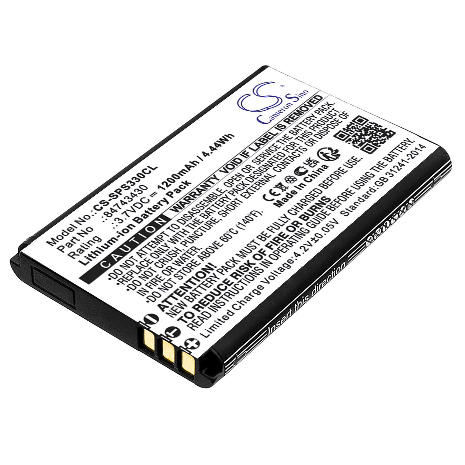 Spectralink S33 84743430 Replacement Battery 1200mAh
