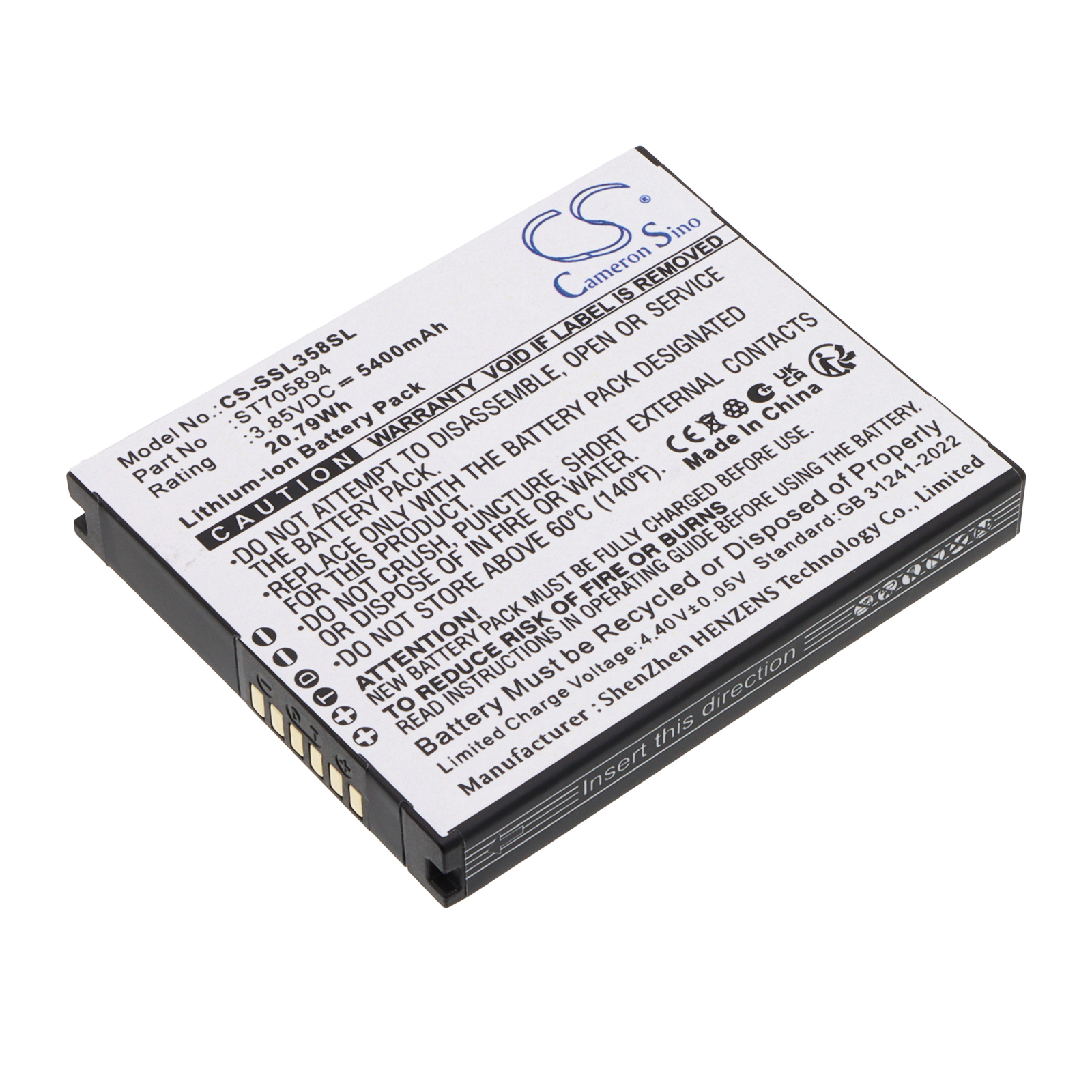 5400mAh Replacement Battery for Senter S357, SL358, ST705894