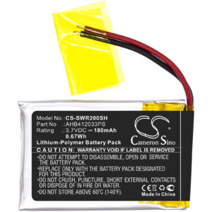 Sony SmartWatch 2 SW2 AHB412033PS Replacement Battery 180mAh