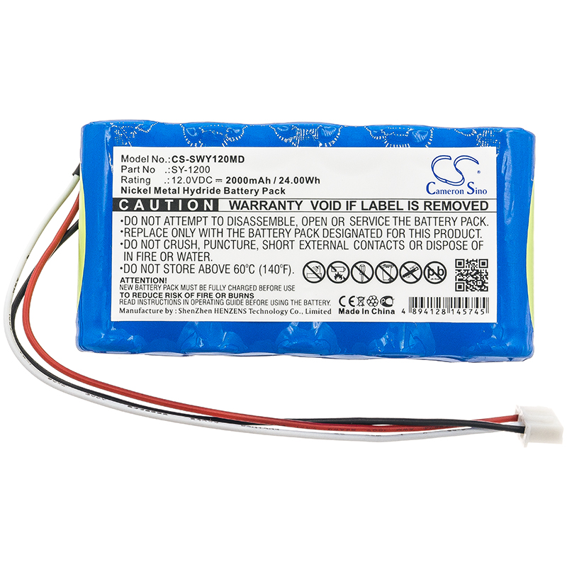 2000 mAh for Smiths SY-1200,SY-1200 Infusion Pump