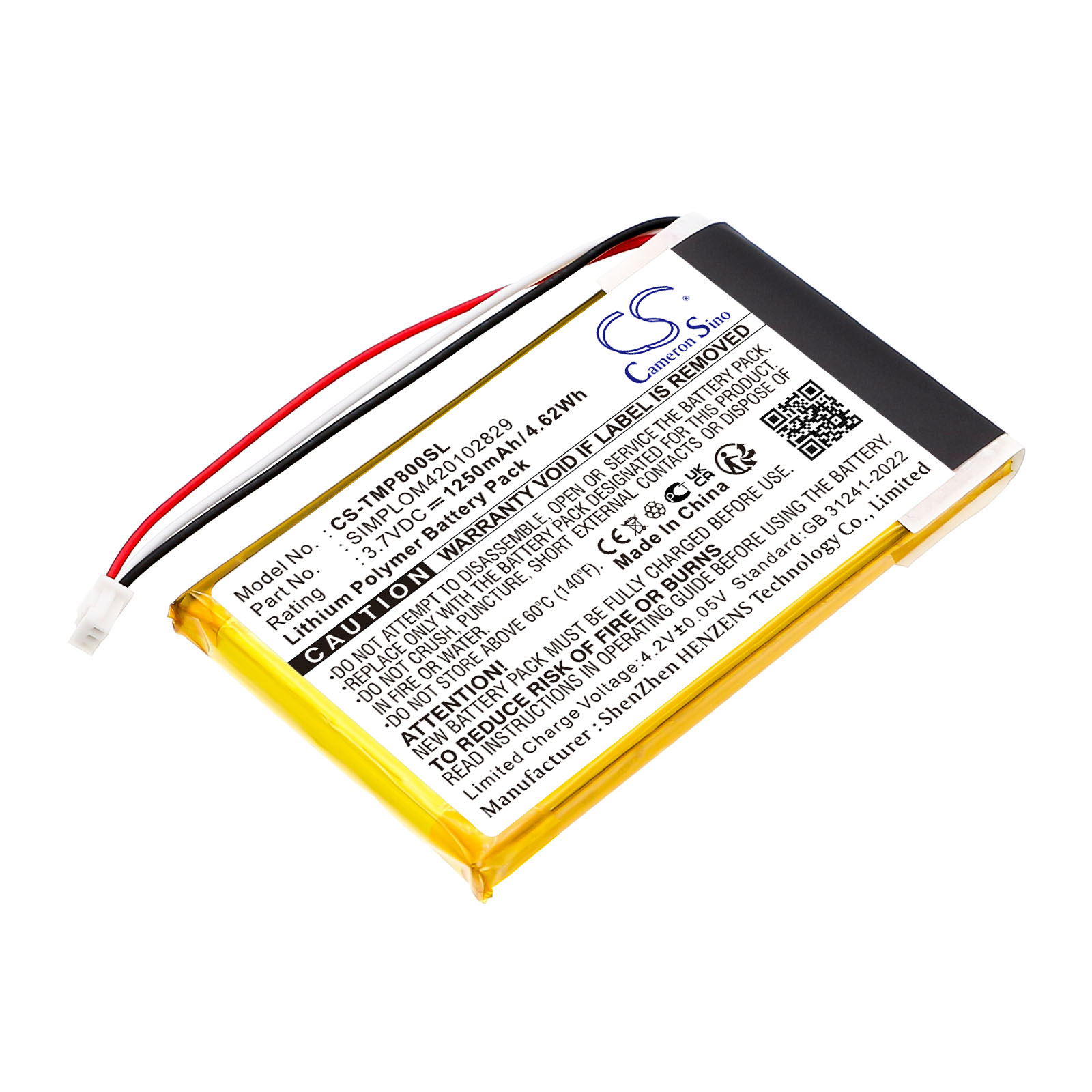 TomTom Pro 8000 SIMPLOM420102829 Replacement Battery 1250mAh